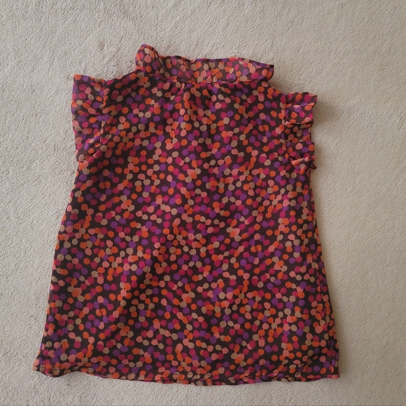 Gap Girl Brown/Pink/Orange/Purple Polka-dot Confetti Top Size 3 years - Picture 4 of 5